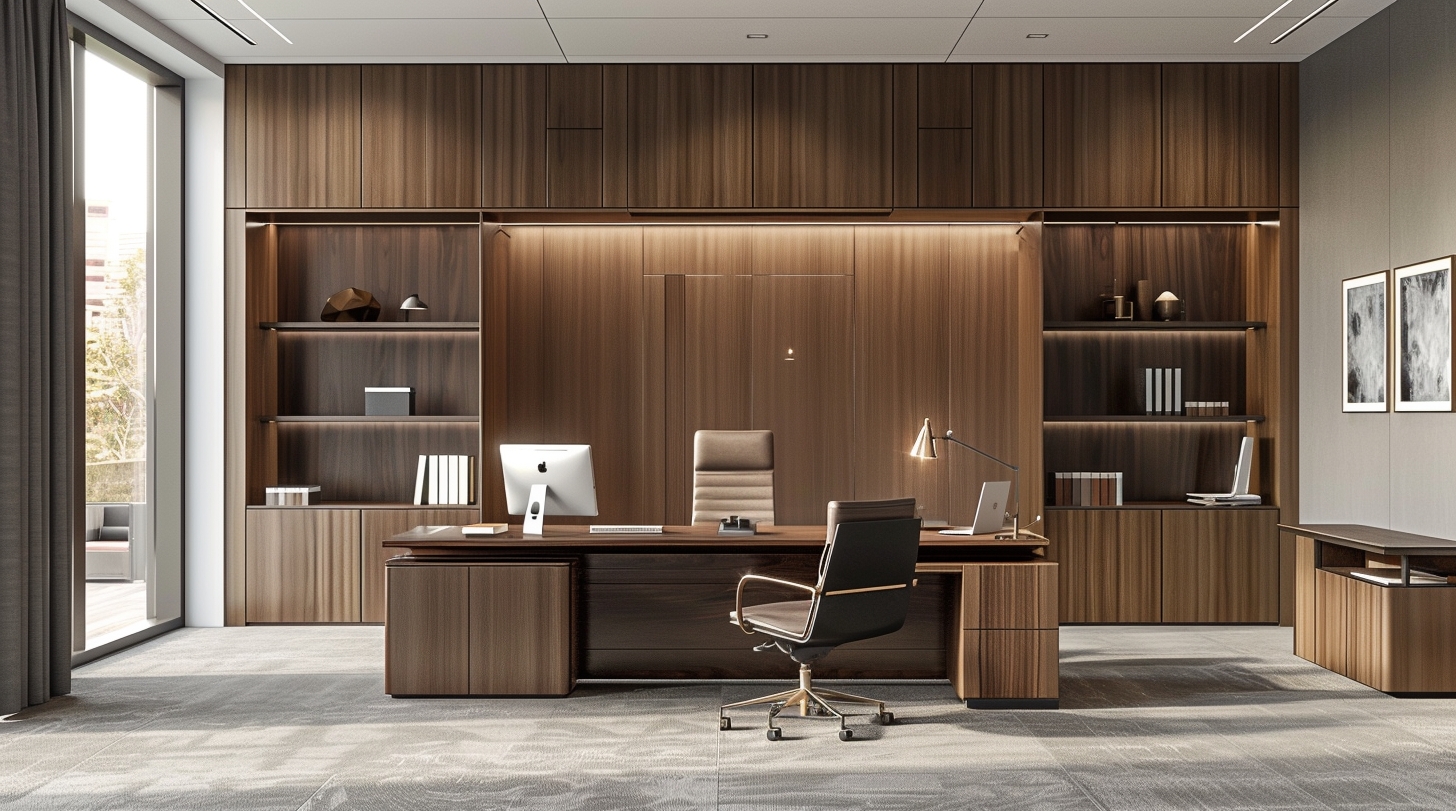 upscale commercial casework in a large office