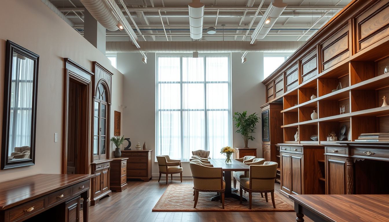 A showroom in New York displaying custom wood designs for commercial and luxury interiors by Art Millwork.